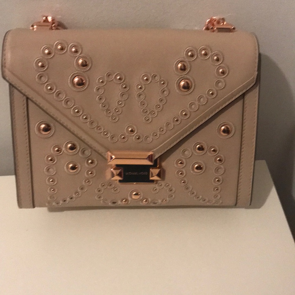 Michael kors light pink purse with pearls